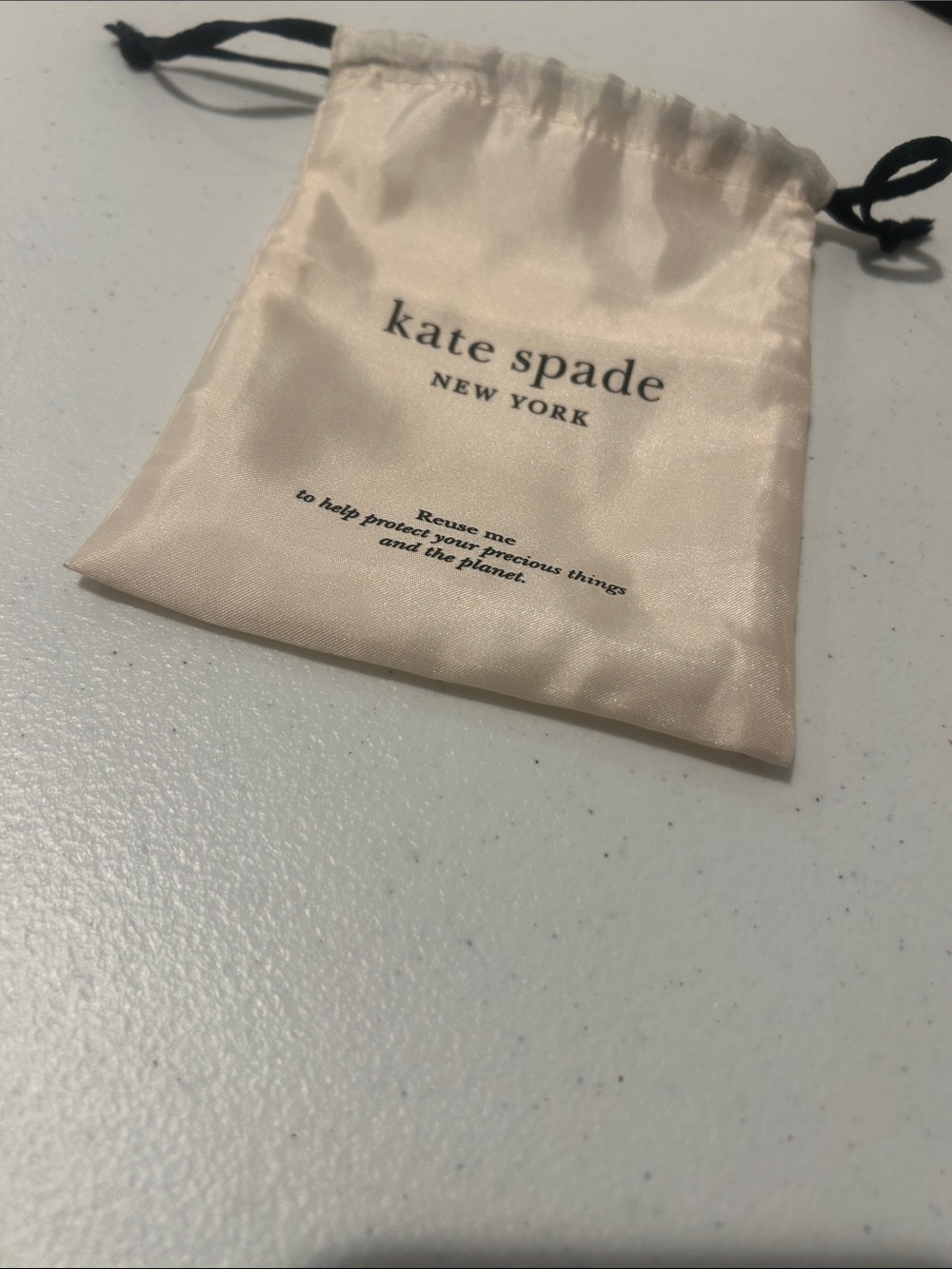 Kate Spade White Satin Dust bag with Drawstring